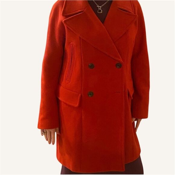 Vince Camuto Wool Blend Three Quarter Coat in Vermillion, Size Small - Picture 12 of 12